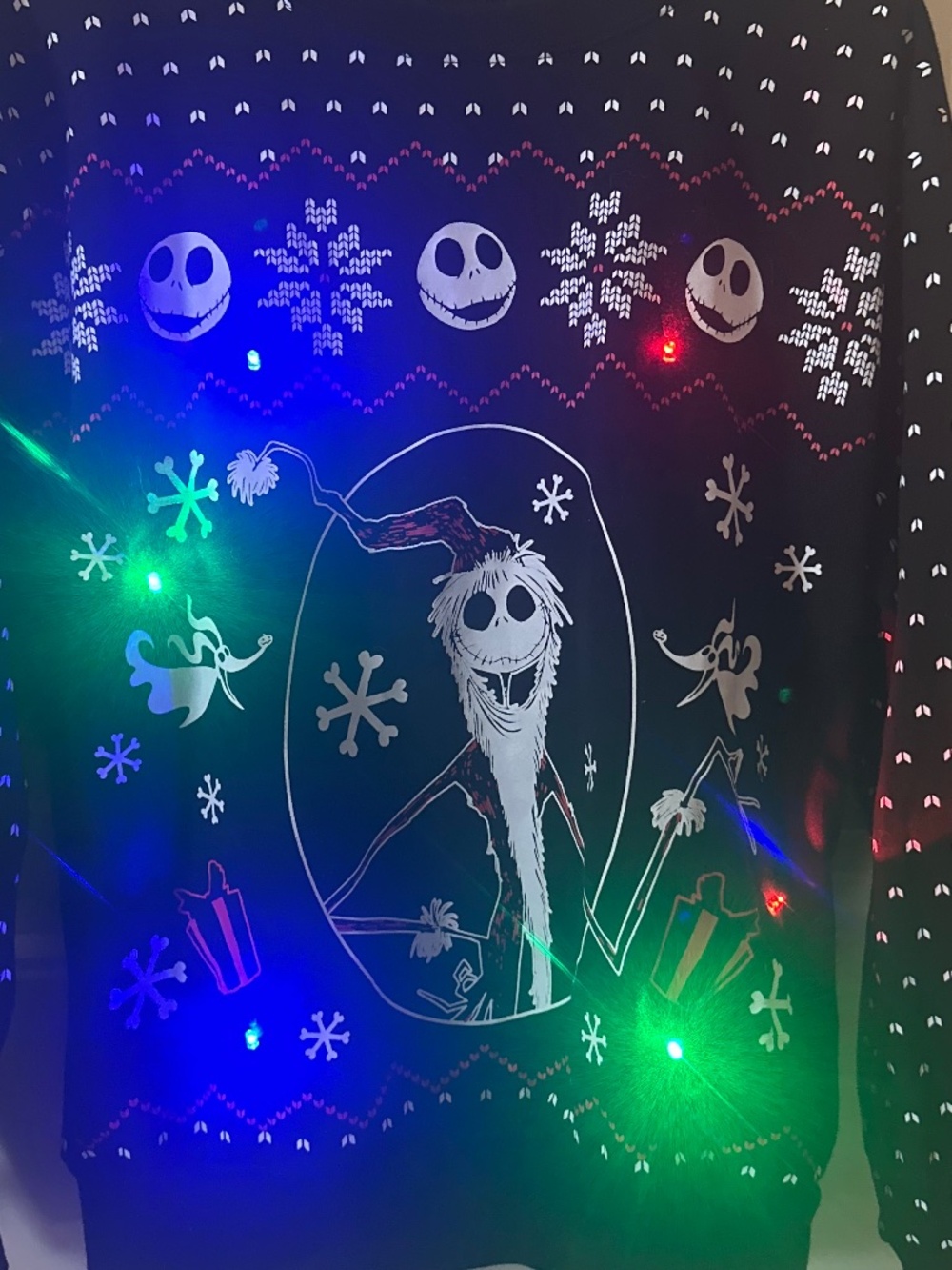 Disney Nightmare Before Christmas Jack Skellington Light Up Sweatshirt Small